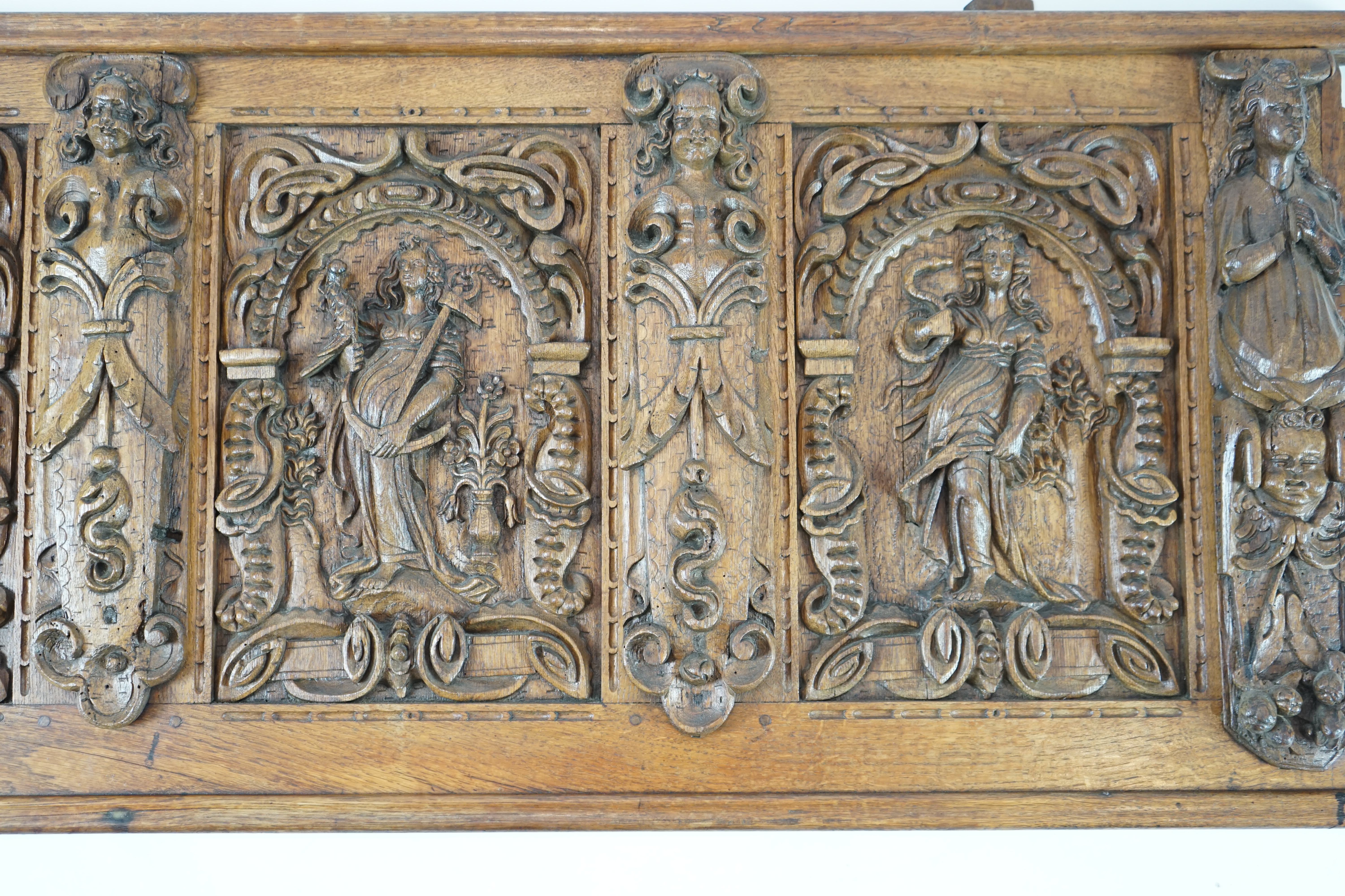 A 17th century and later Flemish carved oak panel